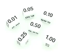 Dé décimal 0.01, 0.05, 0.25, 0.10, 0.50, 1