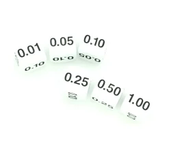 Dé décimal 0.01, 0.05, 0.25, 0.10, 0.50, 1