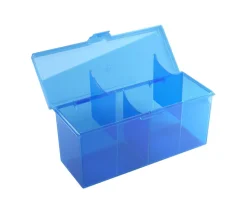 Deck box +320 cartes Boite 4 compartiments bleu plastique 21.7 x 8.2 x 10 cm vide