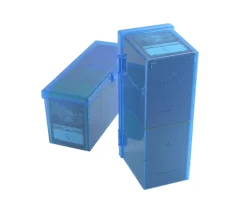 Deck box +320 cartes Boite 4 compartiments bleu plastique 21.7 x 8.2 x 10 cm vide