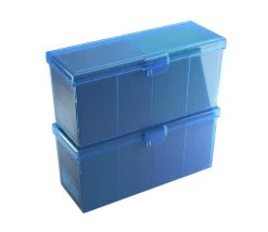 Deck box +320 cartes Boite 4 compartiments bleu plastique 21.7 x 8.2 x 10 cm vide