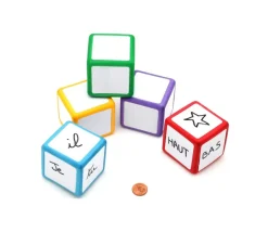 Dé effaçable neutre 5 x 5 cm et magnétique