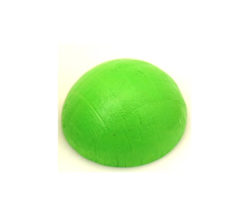 Demi-Boule 1.5 cm couleur vert-clair en bois - dôme hêtre diamètre 15 mm