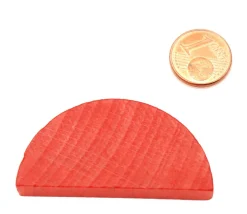 Demi-rond rouge en bois 42 x 23 x 8 mm pion de jeu