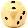 Dé 1 2 2 3 3 4 en bois 16 mm avec les points