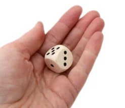 Dé en bois 20 mm de 1 à 6 pour jeu de société