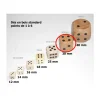 Dé en bois 30 mm de 1 à 6 pour jeu de société 3 cm