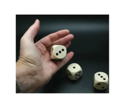 Dé en bois 30 mm de 1 à 6 pour jeu de société 3 cm