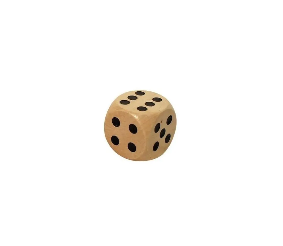 Dé en bois 16 mm de 1 à 6 pour jeu de société