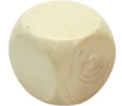 Dé en bois naturel 18 mm neutre buis