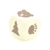 Dé en bois ours patte sapin 18 mm