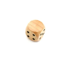 Dé 12345 et 6e face neutre en bois 16 mm
