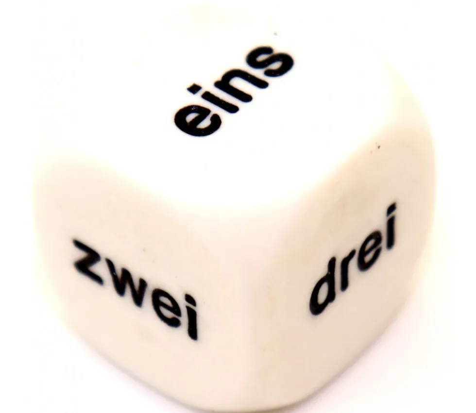Dé 6 faces allemand 1 à 6 - eins sechs