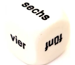 Dé 6 faces allemand 1 à 6 - eins sechs