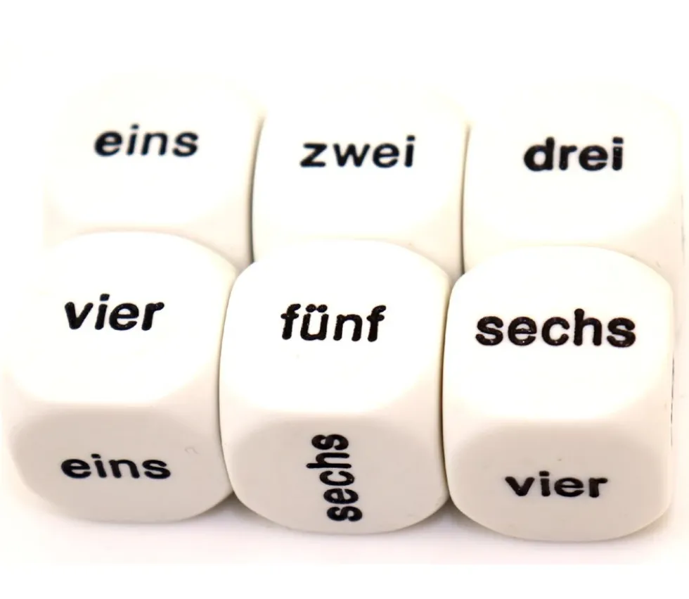 Dé 6 faces allemand 1 à 6 - eins sechs