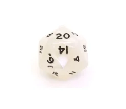 Dé 20 faces beige nacré de 2 à 20