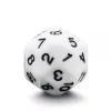 Dé 30 faces blanc chiffres noirs D30 de jeu