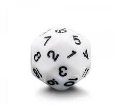 Dé 30 faces blanc chiffres noirs D30 de jeu