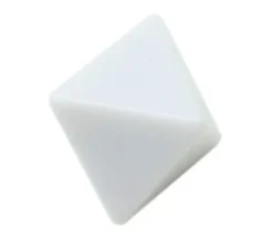 Dé 8 faces blanc neutre à personnaliser standard 2.5 cm