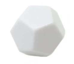 Dé 12 faces blanc neutre à personnaliser 2.2 cm
