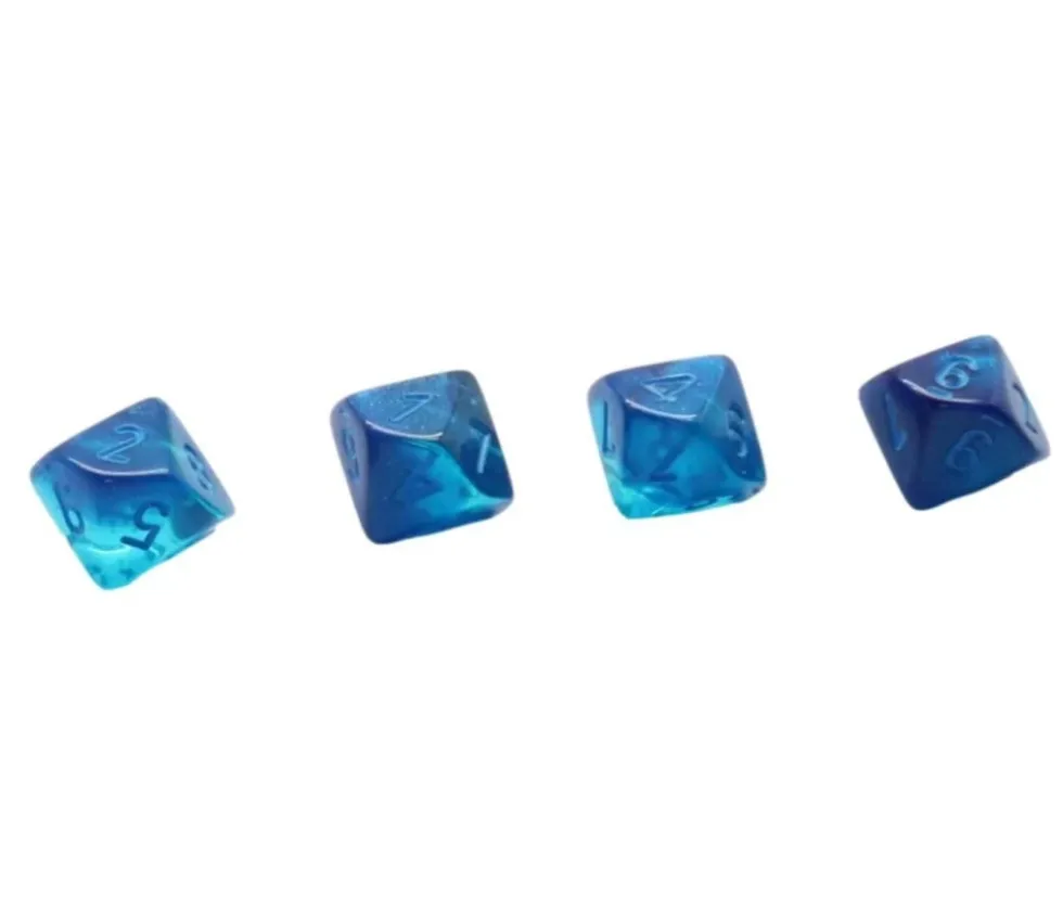 Dé 10 faces bleu Luminary chiffres bleus