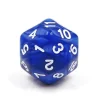 Dé 30 faces bleu nacré D30 de jeu