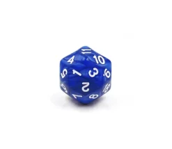 Dé 30 faces bleu nacré D30 de jeu