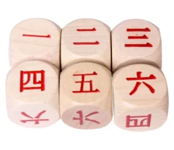 Dé 6 faces chinois 1 à 6 pour jeu et apprentissage