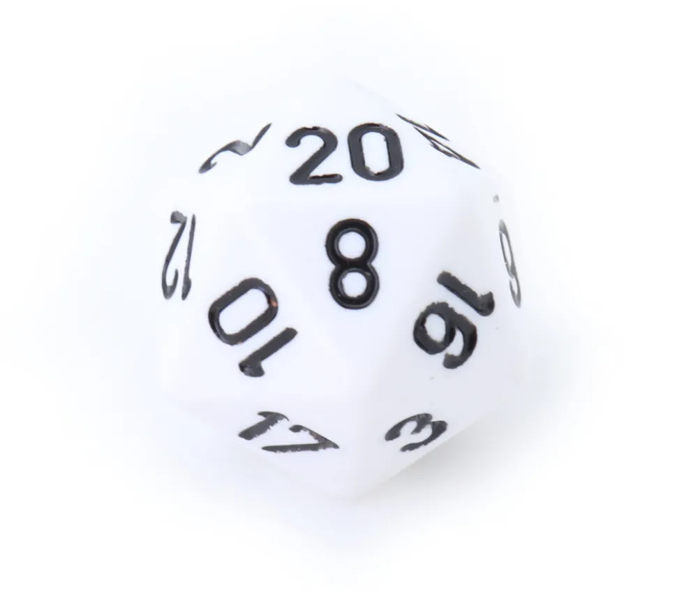 Dé 20 faces couleurs opaques jeux de rôle -D20 à l'unité
