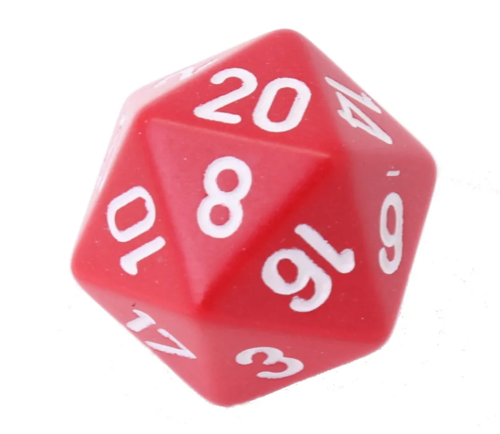 Dé 20 faces couleurs opaques jeux de rôle -D20 à l'unité