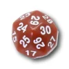 Dé 30 faces cuivré D30 de jeu