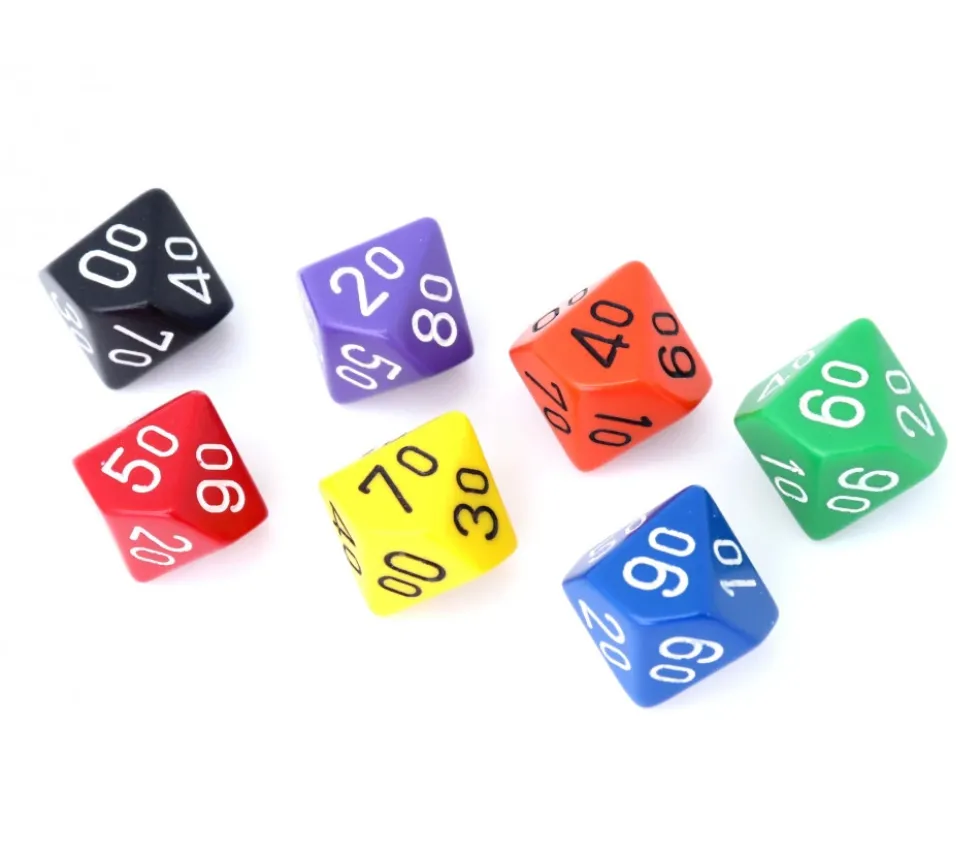 Dé à 10 faces DIZAINE 00 à 90 opaque jeux de rôle d10
