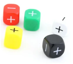 Dé + + - - 2 faces neutres FUDGE Fate 16 mm