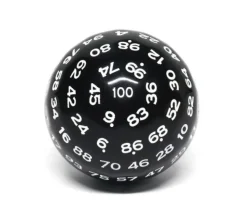 Dé 100 faces noir D100 de jeu