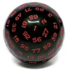 Dé 100 faces noir et rouge D100 de jeu