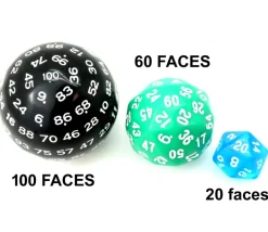 Dé 100 faces noir et rouge D100 de jeu