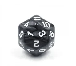 Dé 30 faces noir perle D30 de jeu
