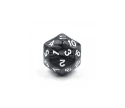 Dé 30 faces noir perle D30 de jeu