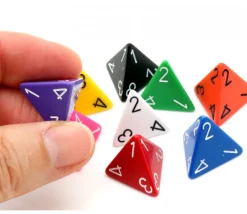 Dé 4 faces 1 à 4 opaques d4 pour jeux à l'unité