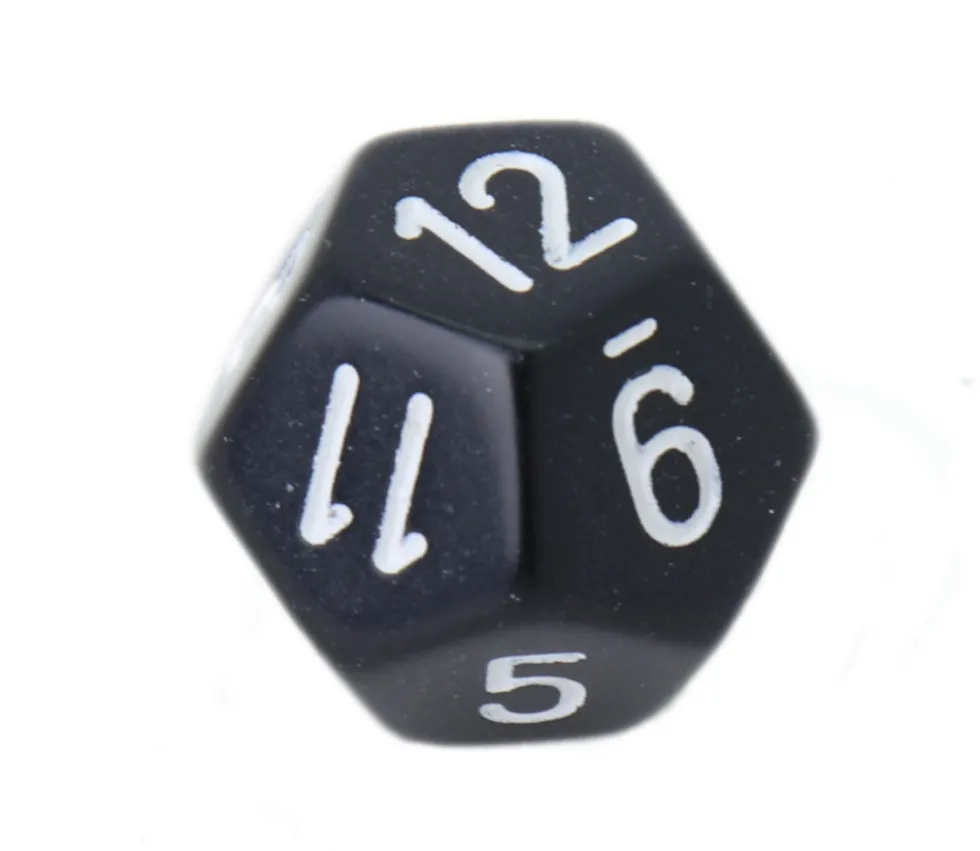 Dé 12 faces pour jeu opaque D12 standard à l'unité