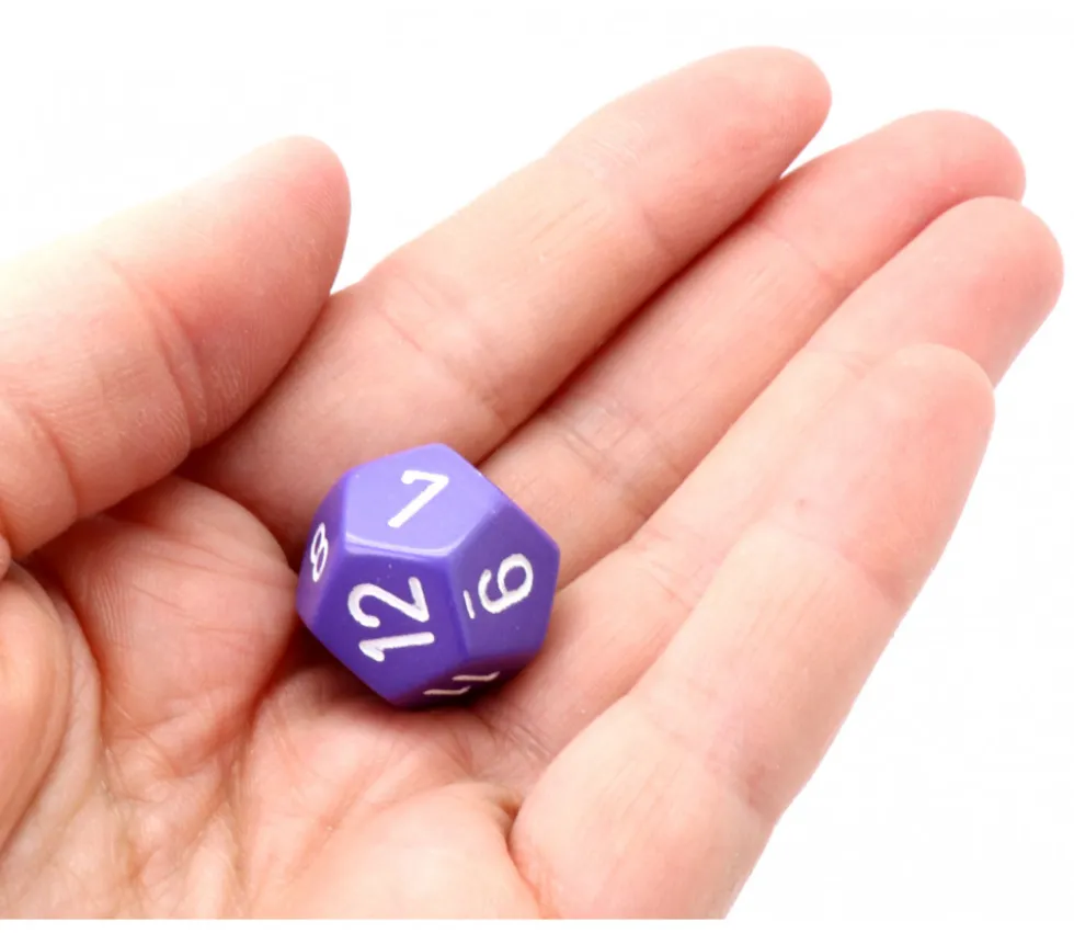 Dé 12 faces pour jeu opaque D12 standard à l'unité