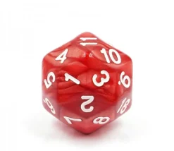 Dé 30 faces rouge nacré D30 de jeu