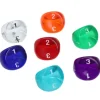 Dé 3 faces 1 à 3 translucide (couleur mise au hasard)
