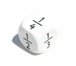 Dé fraction 1/2 2/4 1/3 2/3 1/4 3/4 en 22 mm