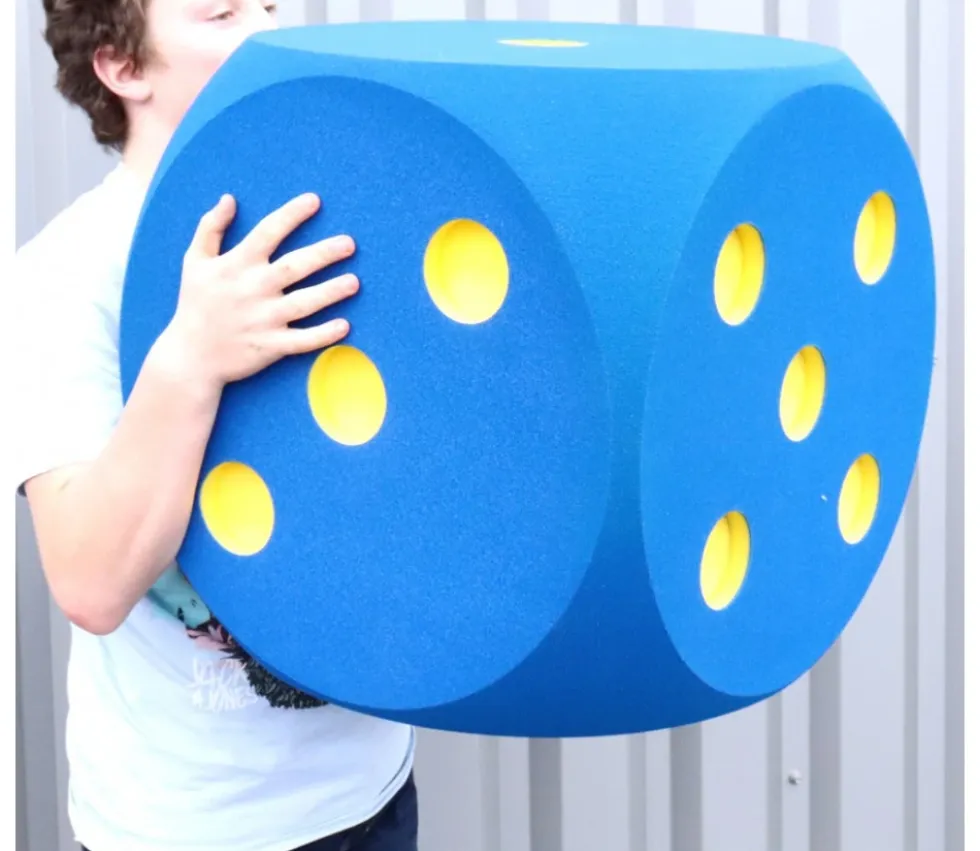 Dé géant 50 cm en mousse tactile alvéolée