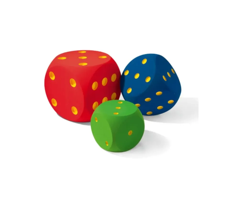 Dé géant 50 cm en mousse tactile alvéolée