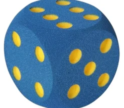 Dé géant 16 cm en mousse tactile BLEU