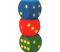 Dé géant 16 cm en mousse tactile BLEU