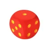 Dé géant 16 cm en mousse tactile ROUGE