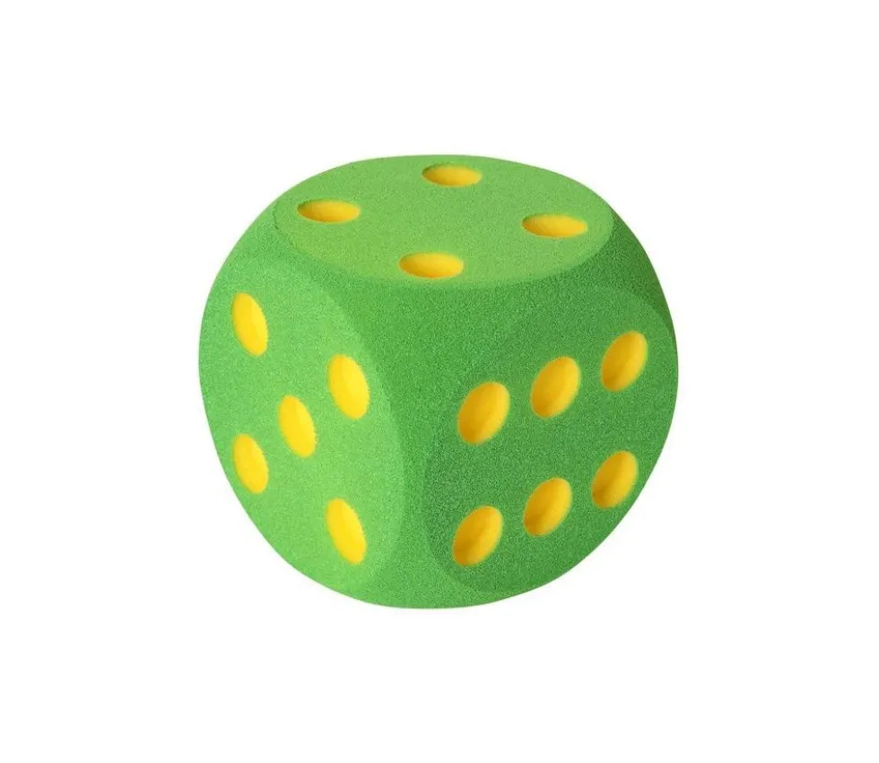 Dé géant 16 cm en mousse tactile VERT
